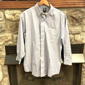 Jos. A. Bank Traveler dress shirt, 17 1/2x33, blue and white